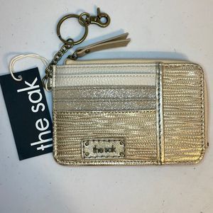 The Sak Women's Iris Card Wallet in Gold NWT